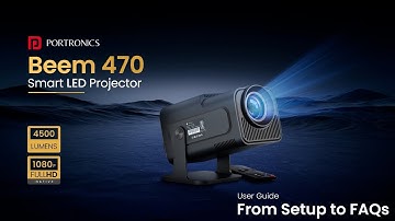 Portronics Beem 470 | Smart LED Projector with Android 11, 4500 Lumens & 150” Display