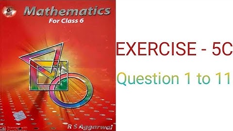 class 6 math (rs aggarwal) exercise 5C question 1 to 11 solution|| Fraction