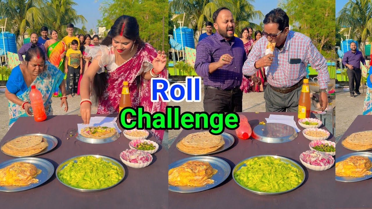 Who will make a roll and eat it first Challenge