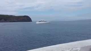 Super yacht Venus of steve jobs leaving horta 2015