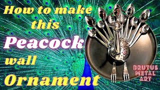 DIY Wall Ornament from Old Cutlery,  Peacock Decoration