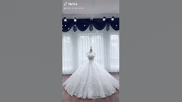 Váy cúp ngực xếp hoa siêu xinh - Xưởng áo cưới Đại Đồng