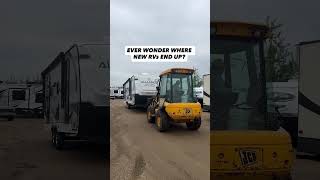 Ever wonder where all those brand-new RVs go after a season or two? (description)