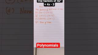 Maths Important Questions | Polynomials #shorts#youtubeshorts#polynomials#question