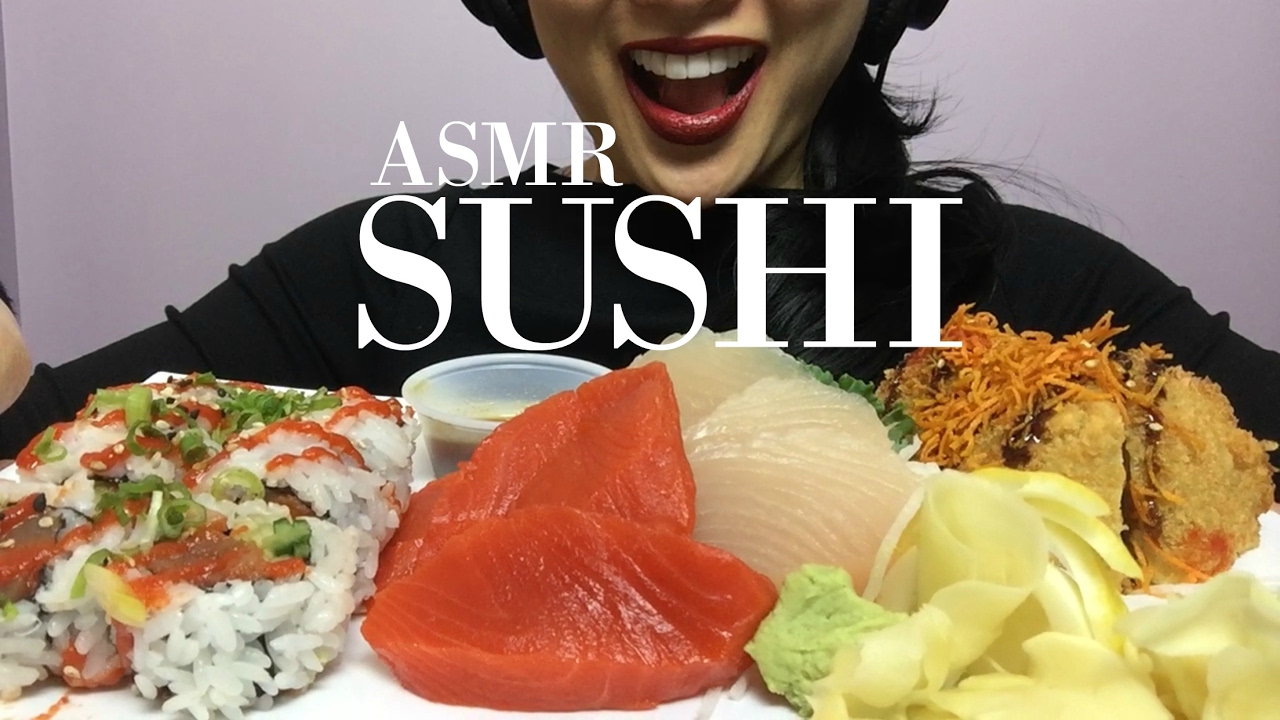 ASMR SUSHI SASHIMI (NO TALKING) EATING SOUNDS SASASMR YouTube