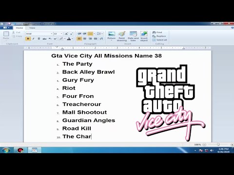 list of missions in gta vice city mobile