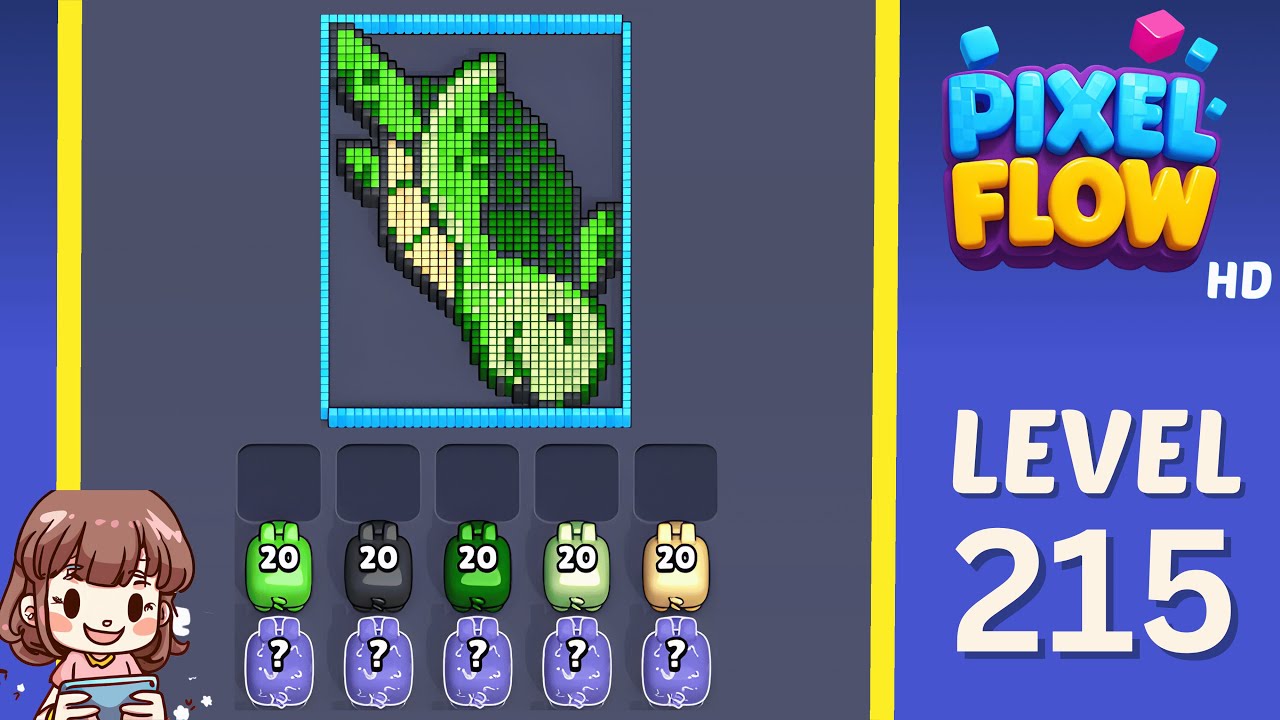 Pixel Flow Level 215 Solution Walkthrough - YouTube