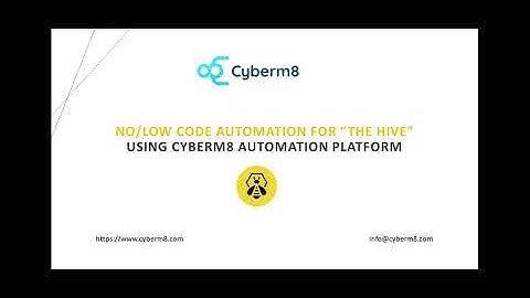 No/Low Code Automation for "The Hive" Using Cyberm8 Automation Platform