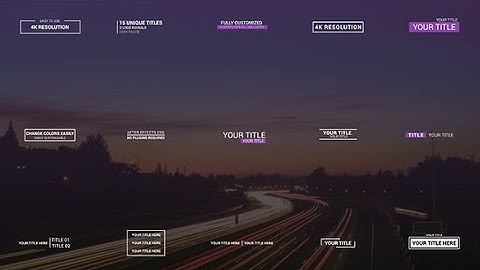 Minimal Titles 4K | Videohive After Effects Templates | Titles