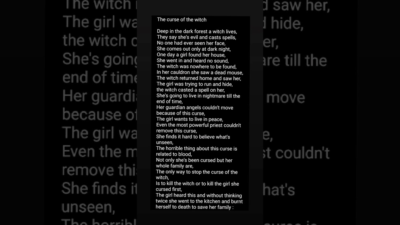 The curse of the witch - poem by Gigo 