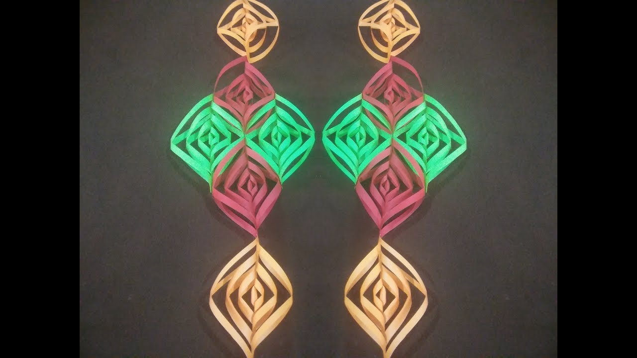 Super easy paper craft for decoration// easy paper craft idea for diwali christmas decoration - YouTube