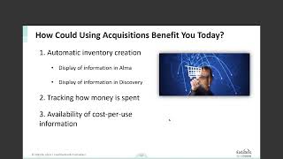 Implementing Acquisitions in Alma