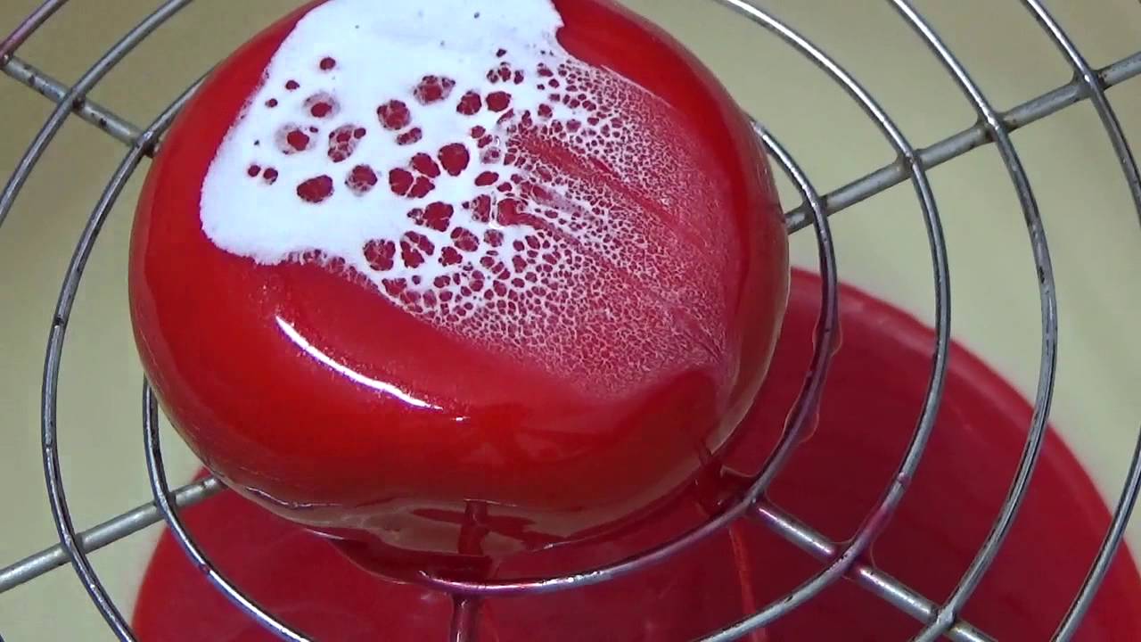 Red Spider web Mirror Glaze recipe - YouTube