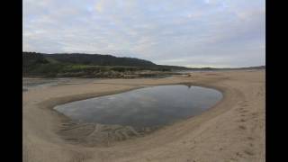 Lolo runs around the Carmel River Lagoon/self portrait/single frame animation