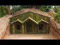 Unbelievable! Build House Under The Wood roots Using Bamboo