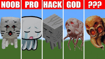 Pixel Art Ghast (NOOB vs Pro vs HACKER) in Minecraft