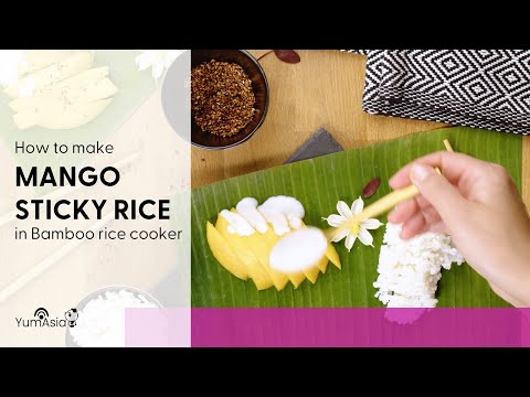 Mango Sticky Rice Made Using A Bamboo UMAI IH Rice Cooker