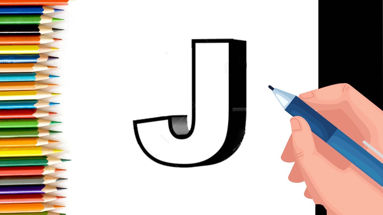 Drawing 3D Letter J - Trick Art on Paper with Graphite Pencils - Illusion for Kids & Adults #shorts