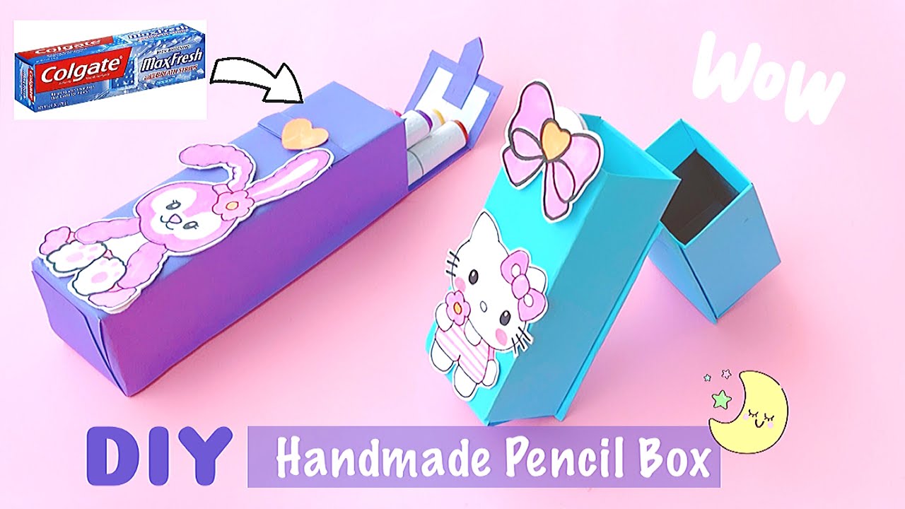 How to make Pencil box from Colgate box | Best out of waste Craft | DIY Pencil Box Craft