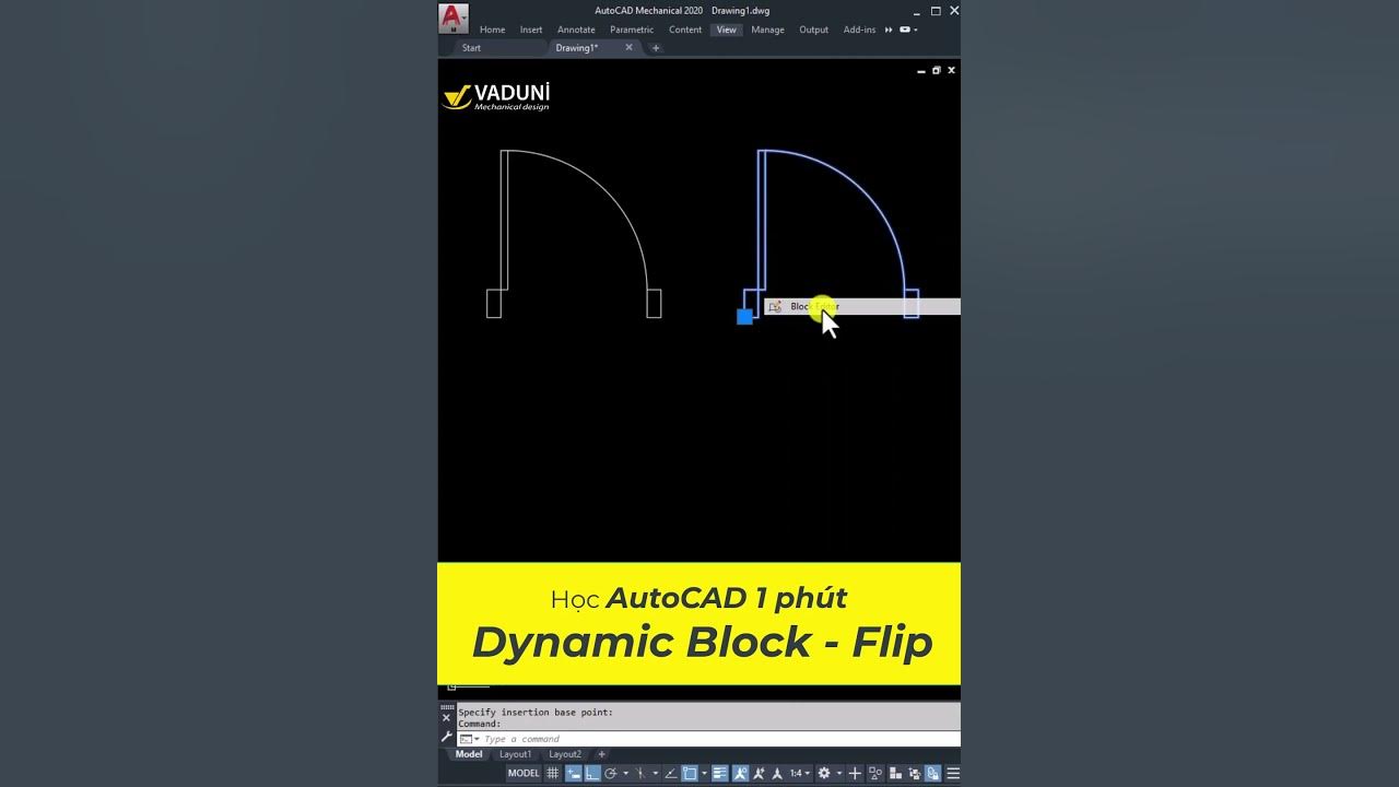 Học AutoCAD 1 phút Dynamic block Flip YouTube