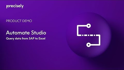 Automate Studio Demo: Query Data From SAP to Excel