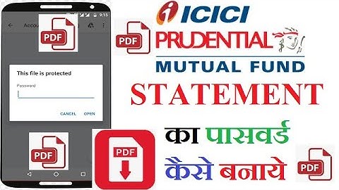 ICICI Mutual Fund Statement Pdf Ka Password Kaise Banaye | किसी भी MF statement का password बनाये