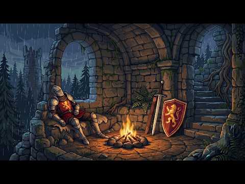 Heavy Rain at the Forgotten Castle Ruins – Medieval Fantasy Ambience for Sleep & Study