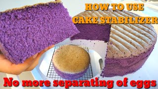 PAANO GUMAMIT NG CAKE STABILIZER/EMULSIFIER/ UBE SPONGE CAKE RECIPE