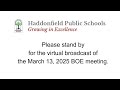 Haddonfield BOE March 13, 2025 Regular Meeting