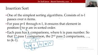 Celebrity COMP2321   Sorting 1 - Insertion Sort Dr  Radi Jarrar Wealth