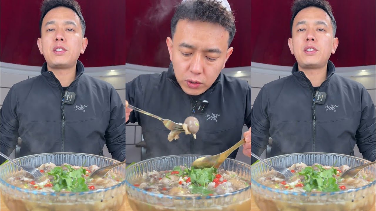 ASMR: Поедание вырезки овцы шимизу с острым чесночным соусом