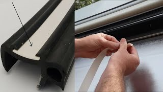 Install caravan window insert trim. Caravan window cover strip maintenance and installation.