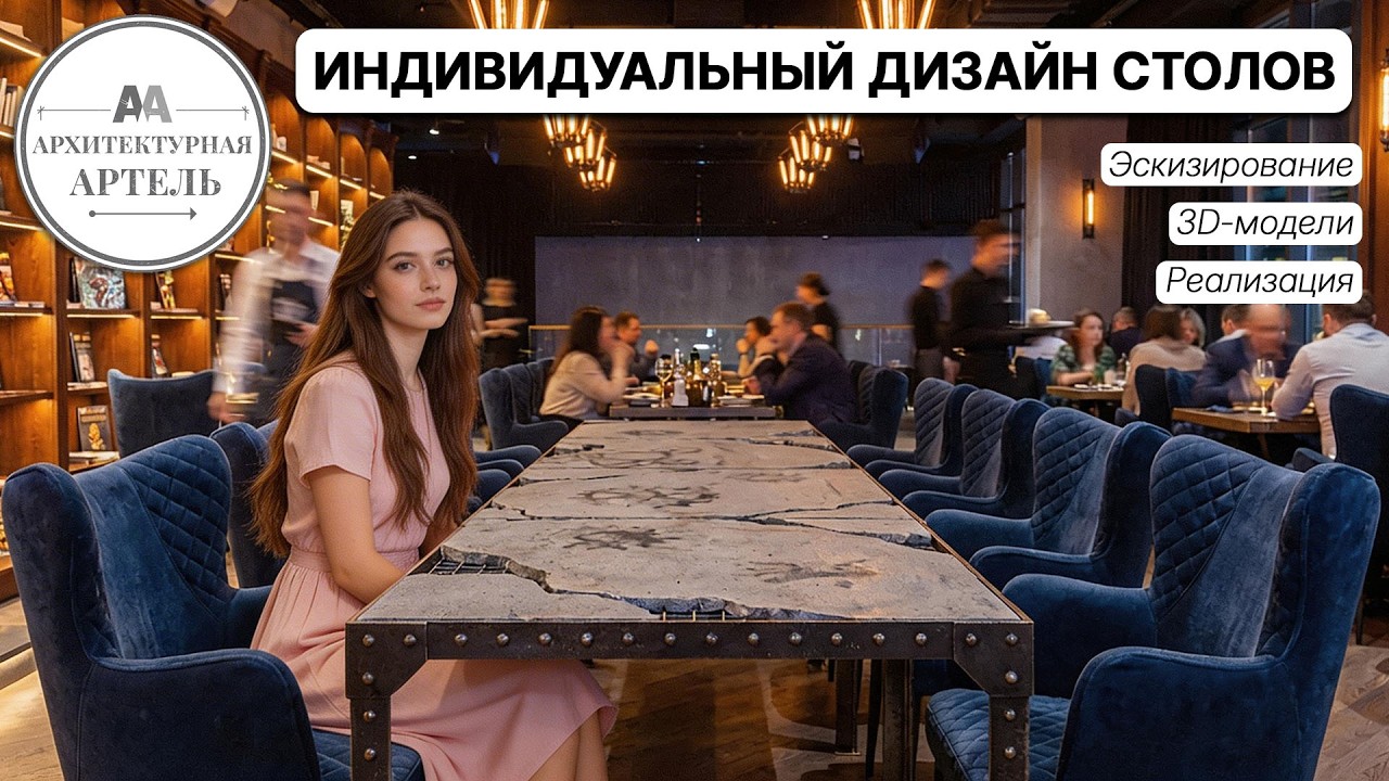 Технология создания столов с уникальным дизайном. Заказ для ресторана на Дмитровском шоссе #dvaa