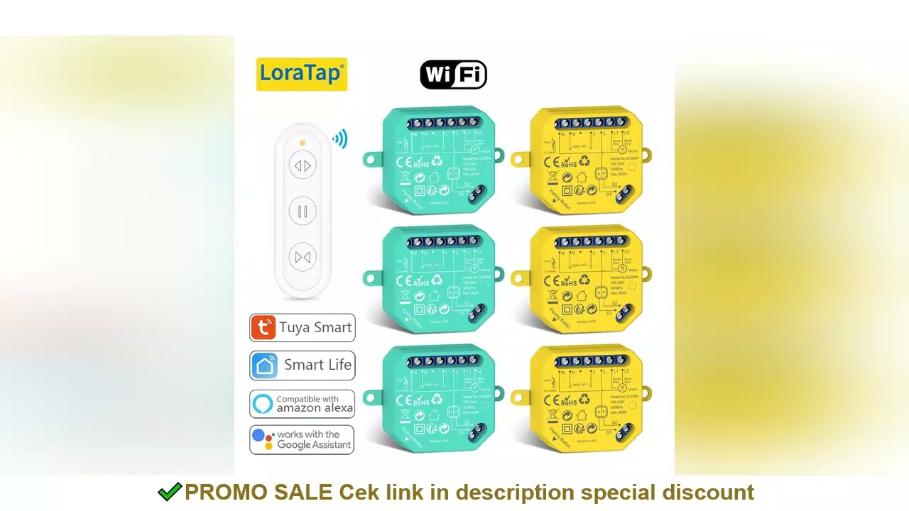 LoraTap Smart Curtains Blinds Relay Switch Module for Roller Shutter Works with Alexa Google Assista