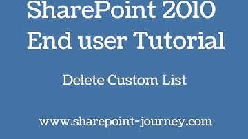 SharePoint 2010: Delete custom list | SharePoint-Journey.com