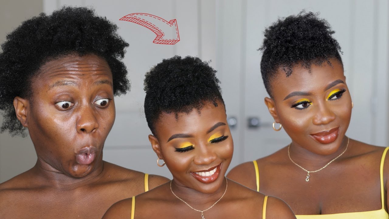 QUICK Wash day Natural Hairstyle and It's CUTE for Summer on Short 4c