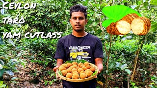Let's make delicious cutlass from taro yam. | English subtitles | Village foods boy