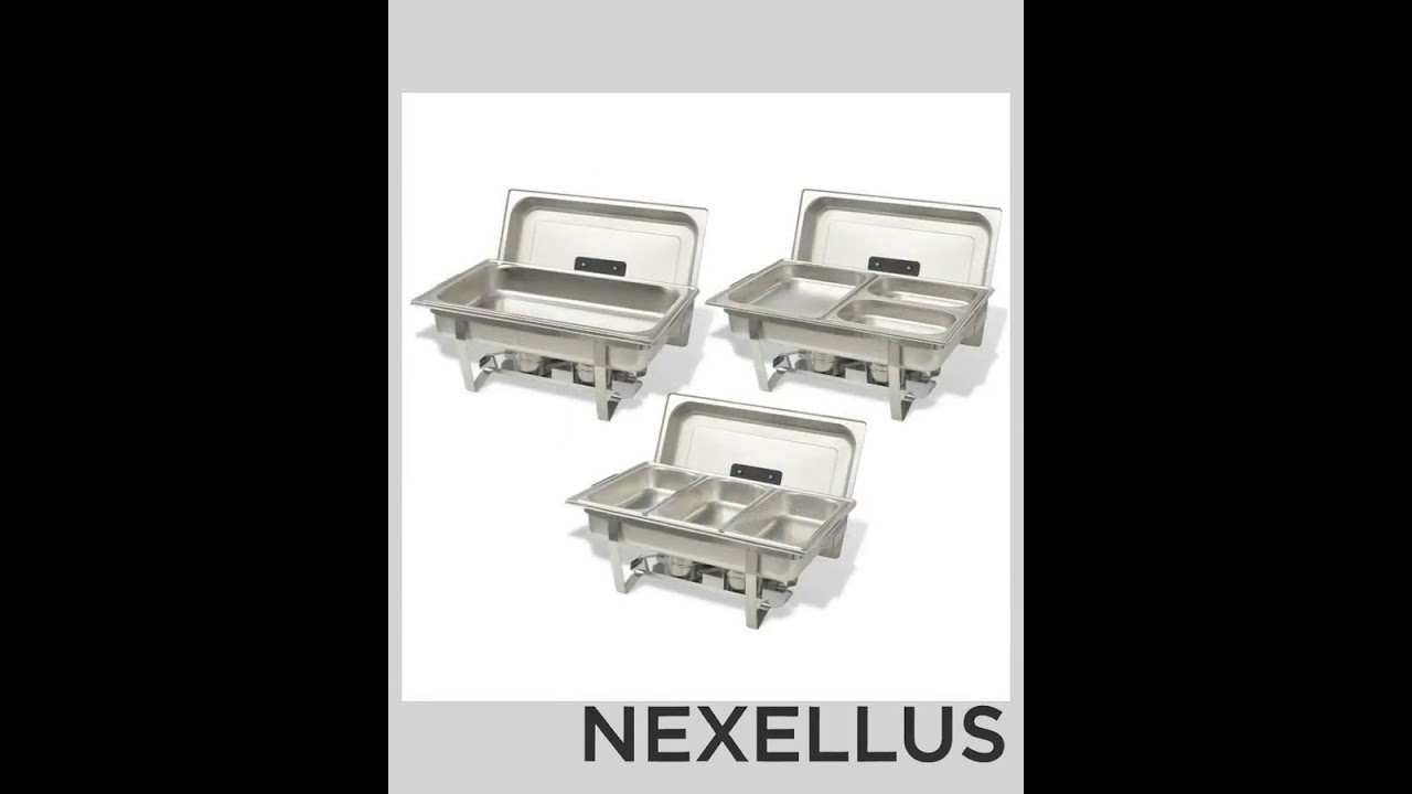 vidaXL 3 Piece Chafing Dish Set Stainless Steel