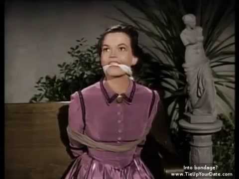 Joan Evans with mouth gag and bound (from Zorro)