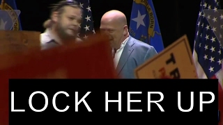 COREY HARRISON from Pawn Stars SCREAMS LOCK HER UP and the CROWD GOES WILD at Donald Trump Rally