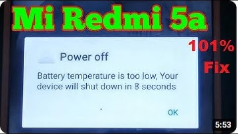 Mi Redmi 5a Low Battery Temperature Problem | 101% Solution