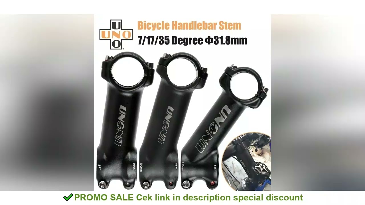 UNO MTB Bike Stem -7 17 35 Degree Ultralight Aluminum Alloy 31.8mm 60 70 80 90 100 110 120 130mm Roa