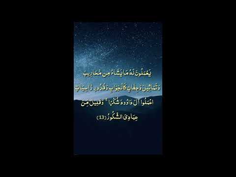 اعملوا آل داوود شكرا وقليل من عبادي الشكور من سورة سبأ الشيخ نعمة الحسان