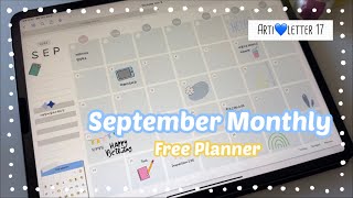 ?Free September Digital Monthly Planner l Goodnotes l IPAD  Cute Templates l Dated&Undated version