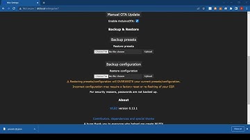 WLED how to backup & restore presets and configurations