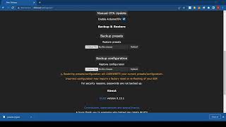 WLED how to backup & restore presets and configurations