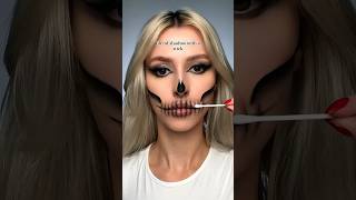 Viral Easy Halloween Makeup Tutorial 💀 Skull 💀 level: 1 begginer 🎃👻