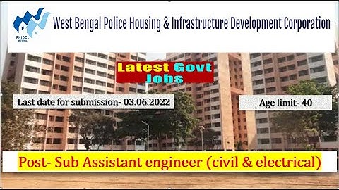 Recruitment in West Bengal Police Housing & Infrastructure Development Corp. || CIVIL & ELECTRICAL