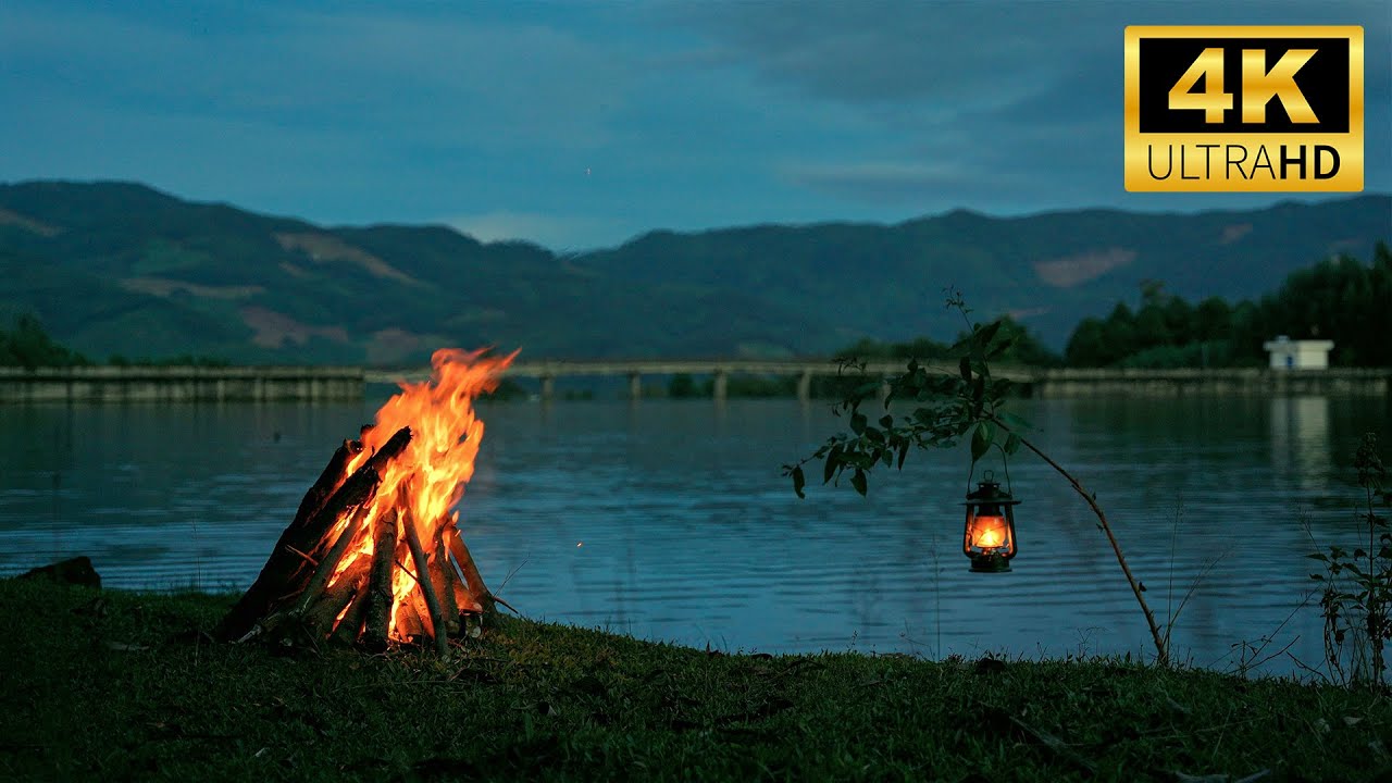 🔥 Campfire by the Quiet Lake – Relaxing Fire Sounds for Deep Sleep