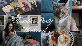 Slumber Party Weekend 𝜗𝜚: Boba, Cats, & Tarot Cards